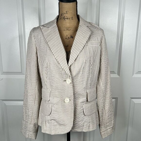 Sandro Cream Striped Blazer - Picture 3 of 8